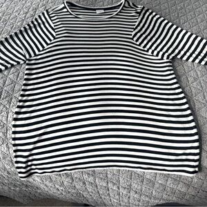 Cabi, medium, 3/4 sleeve, long striped top